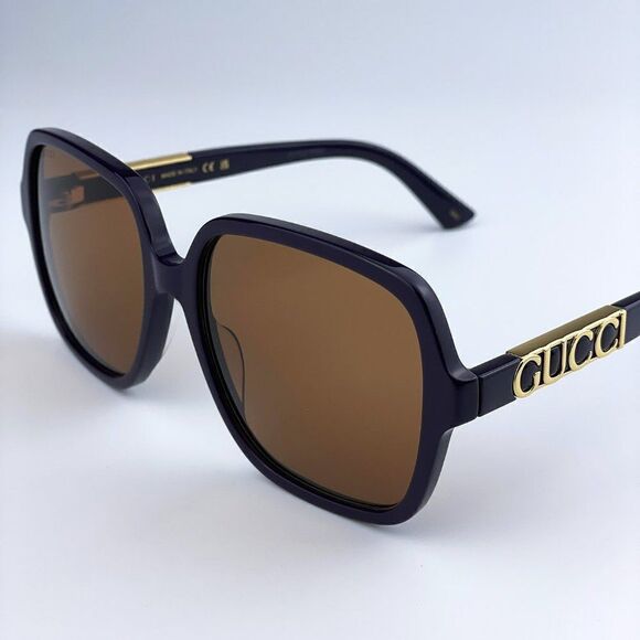 SALE! NEW Gucci GG1189S 005 Violet Brown Square Oversized Women Sunglasses main image 5